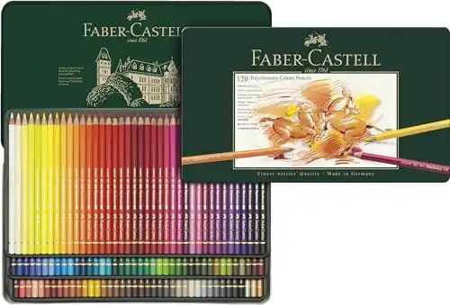 Faber-Castell Polychromos Artists' Color Pencils - Tin of 120 Colors - Premium Quality Artist Pencils