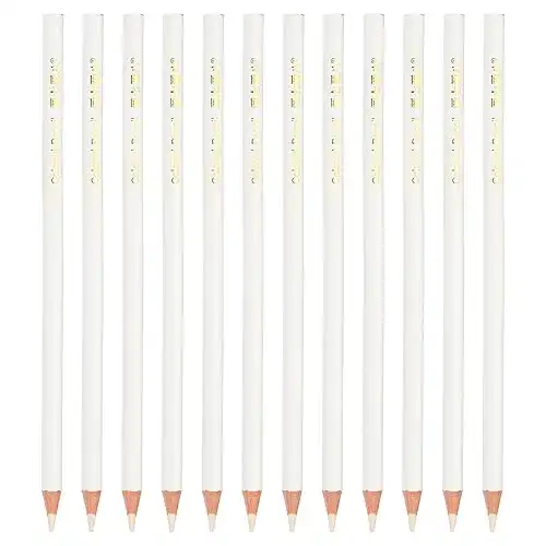 PATIKIL White Colored Pencils Set,12 Pcs Oil Color Pencils Wooden Coloring Drawing Pencil for Artists Art Painting