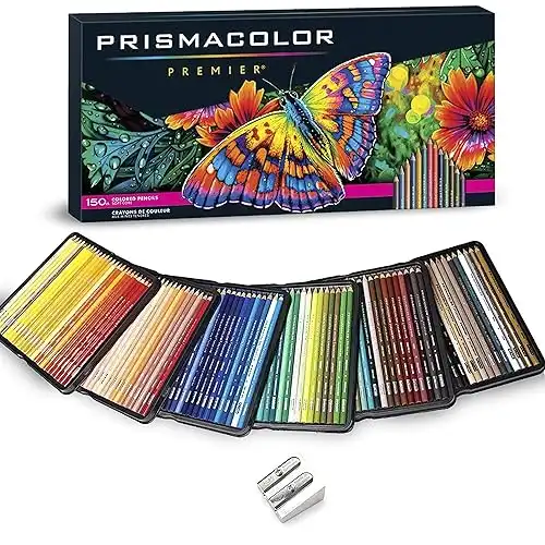 Prismacolor Colored Pencils Art Kit Artist Premier Wooden Soft Core Pencils 150 ct. with Pencil Sharpener [151 pc. Set]